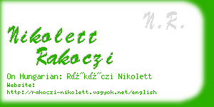 nikolett rakoczi business card